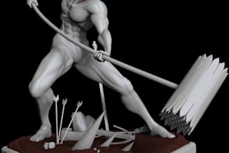 create 3d printable characeter,stl file model,zbrush 3d sculpt creature,figurine