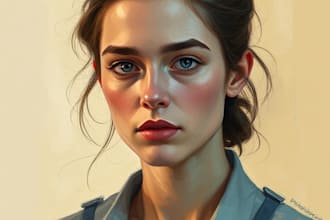 digital portrait painting, oil painting style , portrait