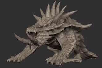 sculpt 3d creature model,statue or figurine in zbrush,3d monster design,stl file