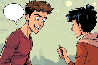 draw superhero comic book cover, comic book illustration
