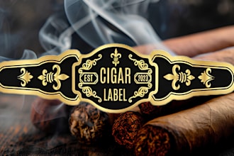 do premium cigar label, cigar band, cigar box and cigar logo design