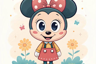 do cute disney cartoon portrait