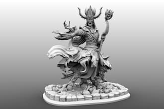 sculpt 3d fantasy monster,animal creature model,realistic character,3d print stl
