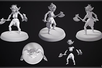 scuplt 3d printable miniatures dnd miniature fantasy model designgameready model