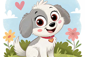 draw a cute disney style pet portrait