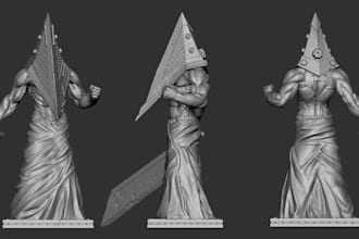 sculpt custom 3d character,statues,print ready 3d files,stl,imaginary sculpt,glb