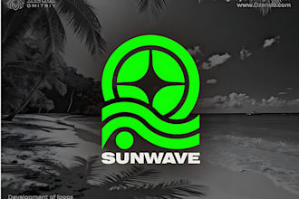 design summer holidays and beach enjoying logo
