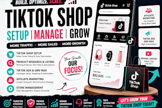 setup tiktok shop, listings, tiktok ads, affiliate marketing, store management