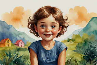 create whimsical watercolor and realistic