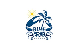 design unique blue crab cabana logo