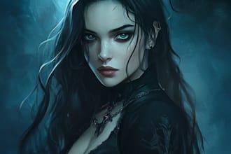 draw concept art or illustration, fantasy, horror, scifi
