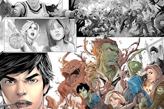 draw comic book cover as manga comic book artist