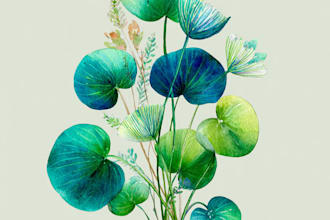 draw botanical illustration of flower logo illustration