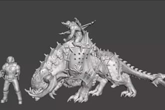 sculpt 3d creature or miniature model for 3d print figures,3d toys or statue,stl