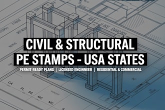 do civil and structural engineering with pe stamps in ca, fl, ga, sc, nc, il
