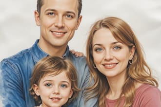family portrait watercolor portrait