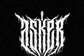 design a bold metal style tattoo logo