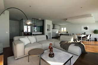 realistic 3d render virtual home, cgi house, commercial virtual building staging