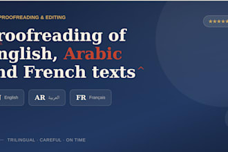 proofread english, french and arabic texts
