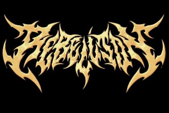design a brutal and unreadable death metal logo