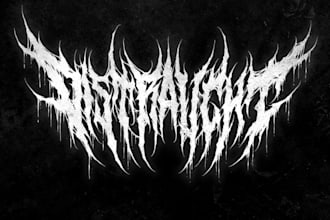 design a brutal and heavy deathcore metal logo