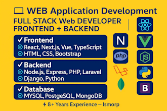 do full stack web development as react js next js node js php laravel developer