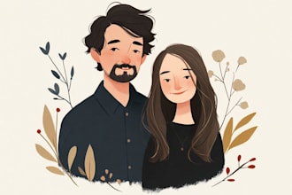 draw couple portrait illustration