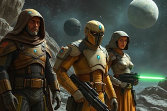 make a sci fi character illustration or sci fi character