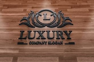 design professional different wood logo mockups