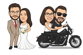 draw caricatures for couples, families, weddings