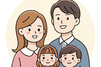 draw a minimalistic vector portrait for your family