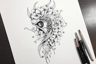 make a minimalist lineart tattoo design or illustration