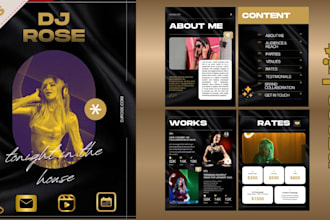 design epk, media kit, press kit, speaker kit, with clickable buttons