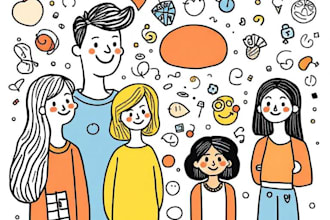 create a doodle illustration of people