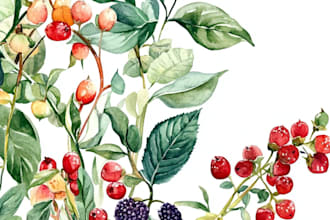 draw botanical illustration of flower illustration