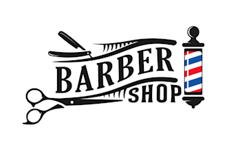 make a bold barbershop logo with creative typography