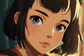 make you anime couple art portrait