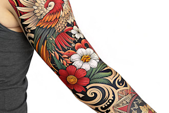 create a beautiful tattoo sleeve art