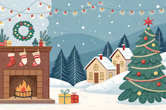 create festive holiday christmas design illustration