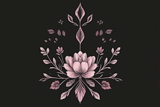 design hand drawn feminine, botanical and mystical logo