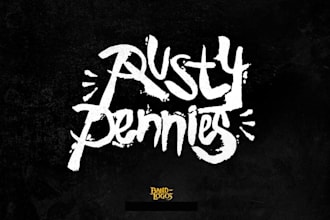 create a glam metal band logo