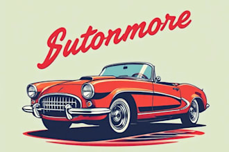retro automotive tshirt, car show design