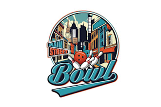 create graceful and fantastic bowling logo design