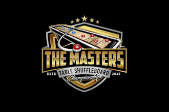 create attractive and imagination shuffleboard logo design