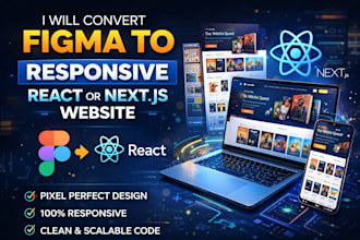 convert figma to a responsive react or nextjs website