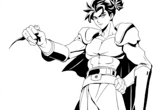 draw a black and white illustration