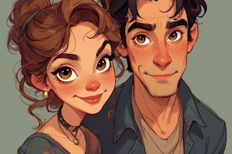 design couple portrait illustration