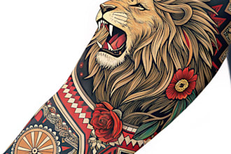 draw an awesome tattoo sleeve art