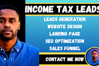 income tax leads tax leads tax preparation leads income tax website finance lead