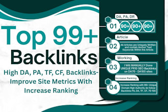 do create da 70 to 95 plus high quality dofollow SEO linkbuilding